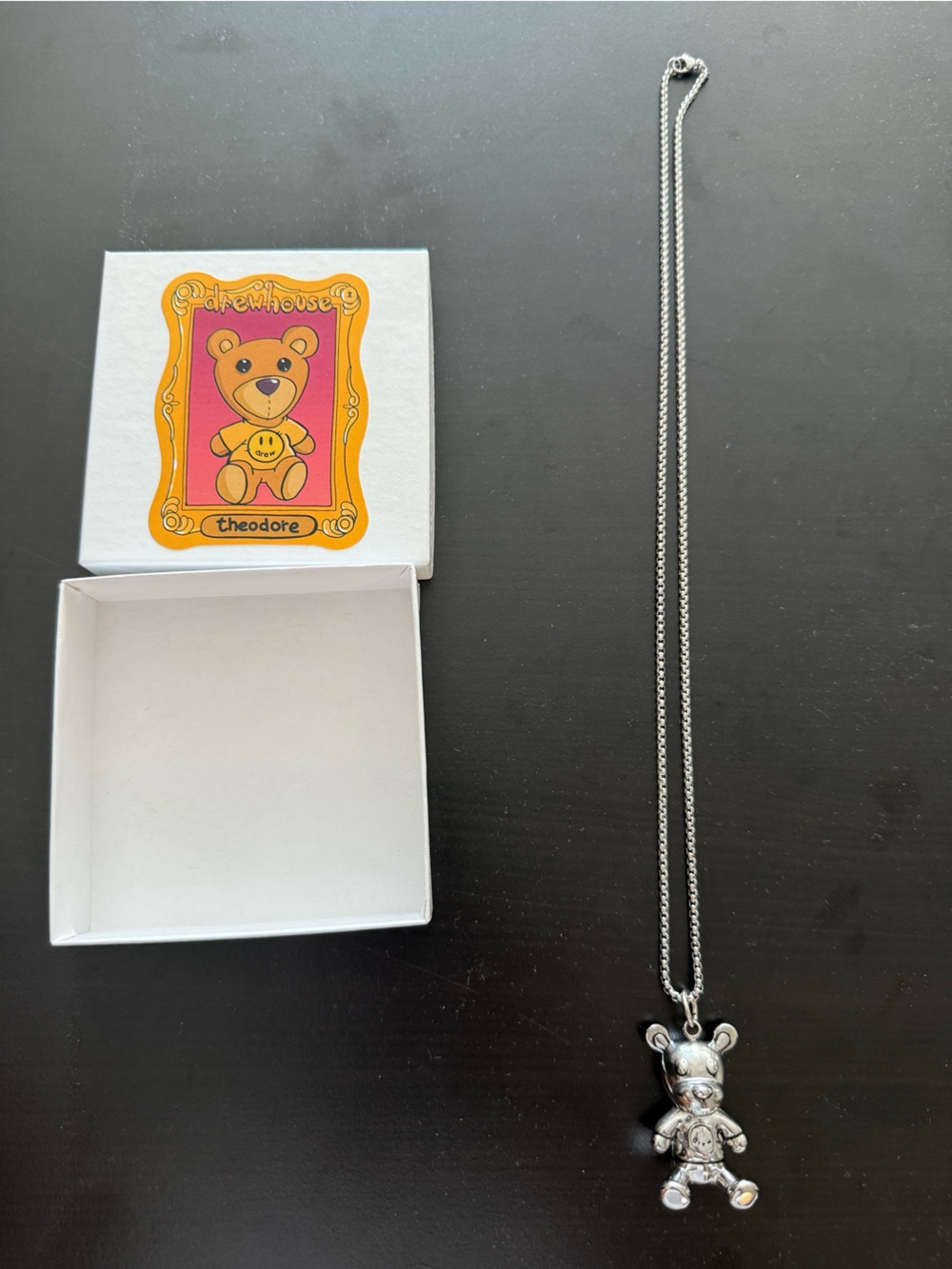 drew house Silver Teddy Pendant Necklace